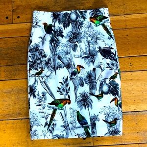 Catherine Malandrino white/black printed pencil skirt